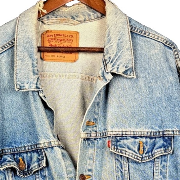 Levi's Other - Vintage 90s Levis 70507 0389 Denim Trucker Jacket Mens XL Hand Pockets Light Was